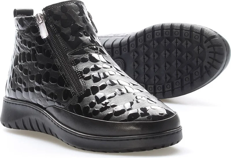 Fast Step Genuine Leather Women's Low Heel Boots 972SZA7560
