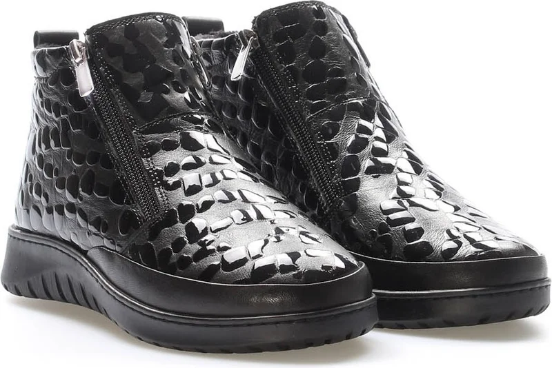 Fast Step Genuine Leather Women's Low Heel Boots 972SZA7560