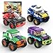 TG BLOCKS 4 Pack Monster Truck Micro Brick Building Blocks Set Pull Back Car Toy Vehicles Set Birthday Party Favor or Gift for Teens Ages 8 Kids - Image 2