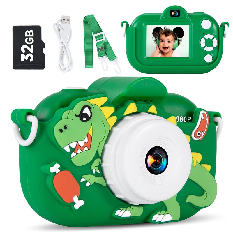 MAVOKIS Kids Camera Digital Camera for Age 38 1080P Toddler Camera for Kid with 32GB SD Card Toddler Girls Toys Age 69 Christmas Birthday Gifts for Children Green - Image 2