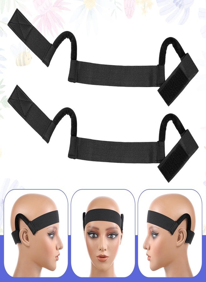Elegaperma 2 Pcs Wig Band with Ear Cut Outs, Wig Bands, Lace Bands For Wigs Black Velvet Adjustable Wig Melting Band, Lace Band with Ear Cut Outs Comfort Fit for all Wigs - Image 5