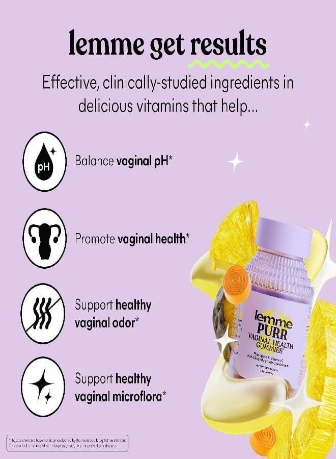 Lemme, Purr, Vaginal Probiotic Gummies, Pineapple, 60 Gummies - Image 4