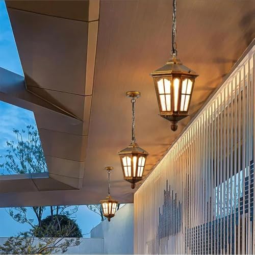 LIODOR Hurricane Antique Hanging Light Features a Metal & Glass Build, Ideal for Bedroom, Balconies, Dining Areas, & Both Indoor and Outdoor décor, Without Bulb (Pack of-4) - Image 2