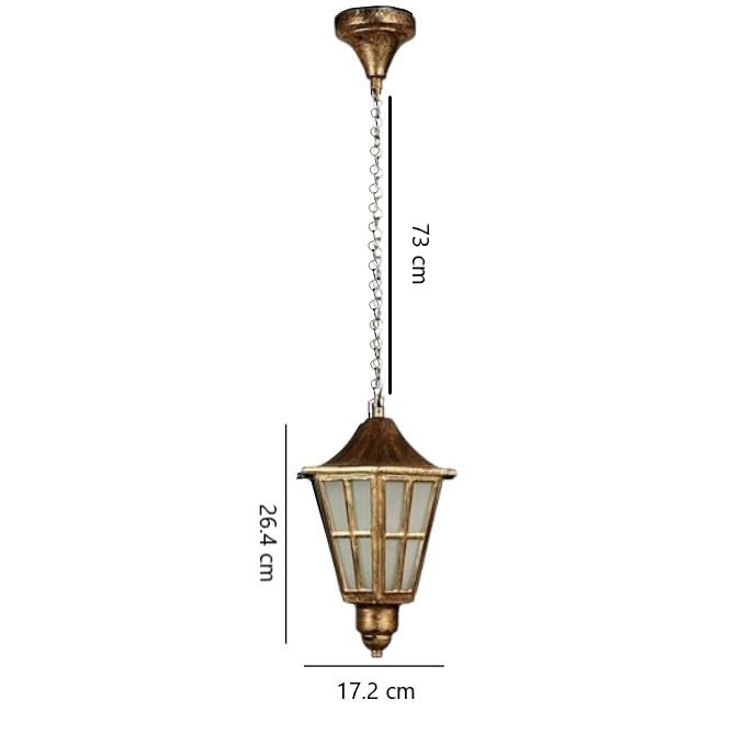 LIODOR Hurricane Antique Hanging Light Features a Metal & Glass Build, Ideal for Bedroom, Balconies, Dining Areas, & Both Indoor and Outdoor décor, Without Bulb (Pack of-4) - Image 3