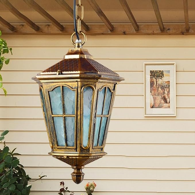 LIODOR Hurricane Antique Hanging Light Features a Metal & Glass Build, Ideal for Bedroom, Balconies, Dining Areas, & Both Indoor and Outdoor décor, Without Bulb (Pack of-4) - Image 4