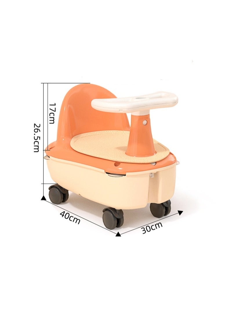 Multifunctional 3-in-1 Children's Baby Dining Chair Bathing Safety Bathtub Seat Toddler Shower Chair  Sliding Car with Storage Function