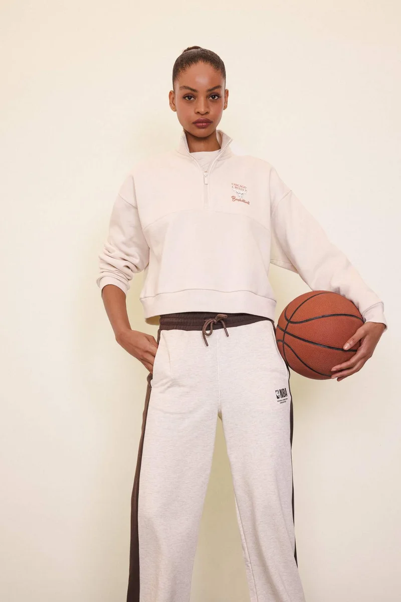 DeFacto DeFactoFit NBA Chicago Bulls Half Zip Sweatshirt