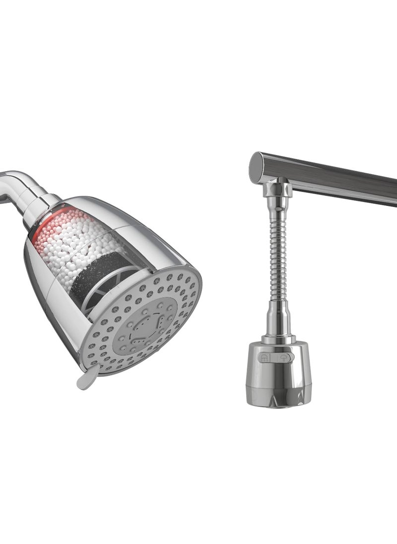 WaterScience WaterScience MultiFlow Shower Filter for Hard Water Tap Extender for Kitchen Sink Flexi Neck Upto 50 Water Saving  - Image 1