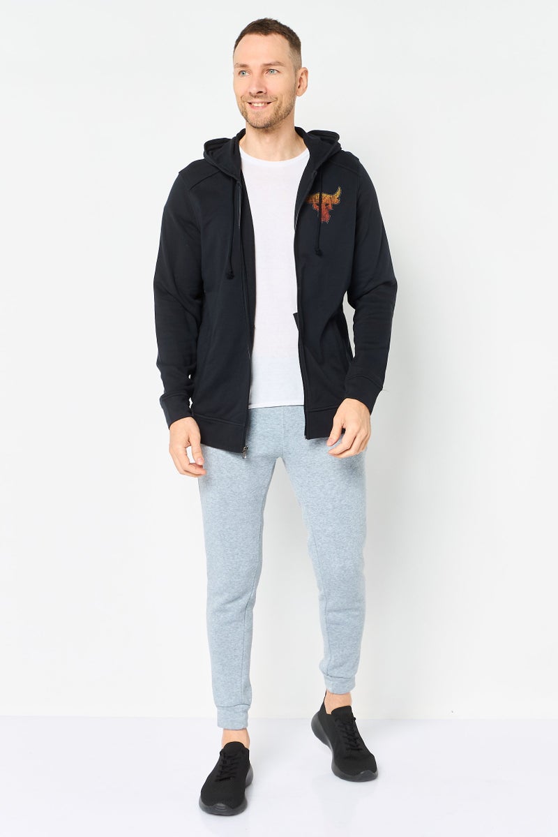 UNDER ARMOUR Project Rock x Under Armour Men Loose Fit Long Sleeve Hoodie, Black - Image 4