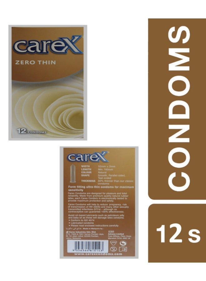 careX Zero Thin Condoms | Ultra-Thin Condoms For Maximum Sensitivity | 12 Count - Image 3