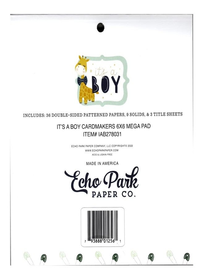 Echo Park Paper Co. It's A Boy Cardmakers 6X6 Mega Pad - Image 2