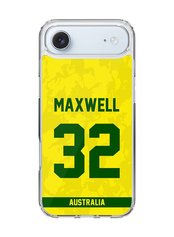 Classic Clear MagSafe Case for iPhone 17 Air , Hybrid Soft Case Flexible Edges Anti Drop TPU PC Gel Thin Transparent Cover [ Designed for iPhone 17 Air ] - Team Australia Glenn Maxwell, Jersey No 32