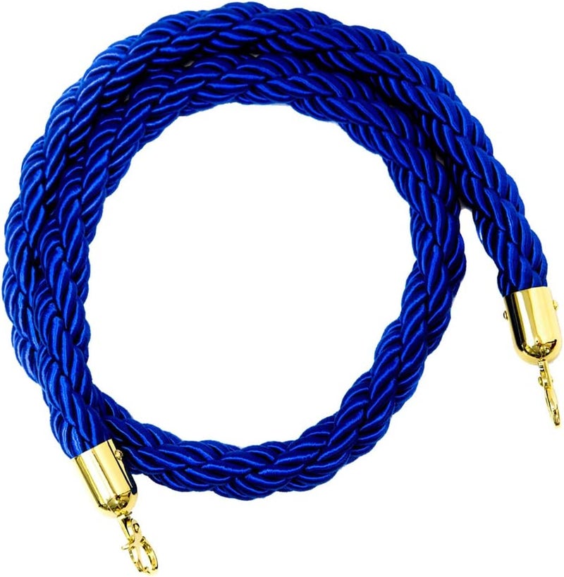 klarakoBarrier Rope Crowd Control Stanchion Queue Rope with Hooks, 5ft/7ft/10ft, 6 Colors Available klarakoBlue, 2m - Image 5