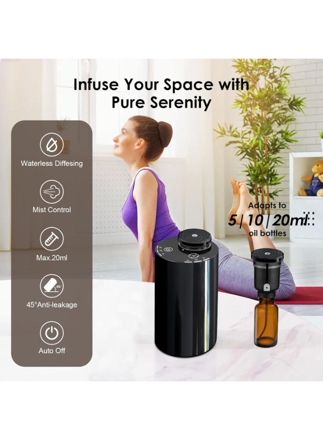 Y&D جهاز توزيع الزيوت العطرية بدون ماء - موزع عطر محمول بدون سلك للعلاج بالروائح للمنزل والسيارة والسفر، قابل لإعادة الشحن عبر USB مع مؤقت وضوء مزاج، مثالي لغرفة النوم، المكتب، فكرة هدية - Image 3