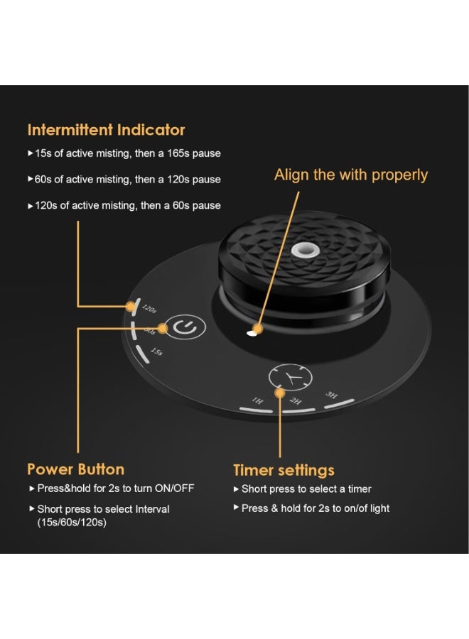 Y&D جهاز توزيع الزيوت العطرية بدون ماء - موزع عطر محمول بدون سلك للعلاج بالروائح للمنزل والسيارة والسفر، قابل لإعادة الشحن عبر USB مع مؤقت وضوء مزاج، مثالي لغرفة النوم، المكتب، فكرة هدية - Image 5