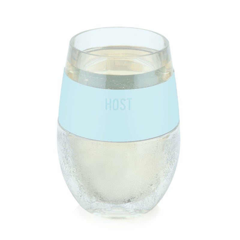 HOST Wine Freeze Cooling Cup, Plastic Double Wall Insulated Freezable Drink Chilling Tumbler with Freezing Gel Wine Glasses for Red and White Wine, Set of 1, 8.5 oz, Ice - Image 1