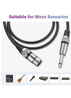 SYOSI Microphone Cable Mic Mono Jack Unbalanced Cord For Dynamic Xlr Female To 1/4 Inch (6.35Mm)  - Image 5