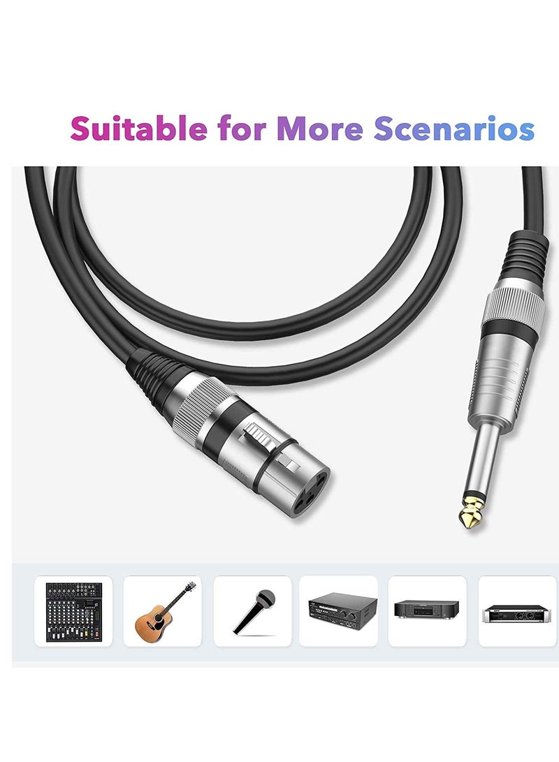 SYOSI Microphone Cable Mic Mono Jack Unbalanced Cord For Dynamic Xlr Female To 1/4 Inch (6.35Mm) - Image 5