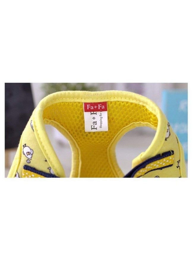 Stock Show Stock Show Small Pet Summer Spring Cute Cartoon Harness Vest and Matching Polka Dots Lead Leash Set Breathable Soft Mesh Padded Adjustable Chest Strap Hareness for Puppy Kitten Small Animal, Yellow  - Image 3