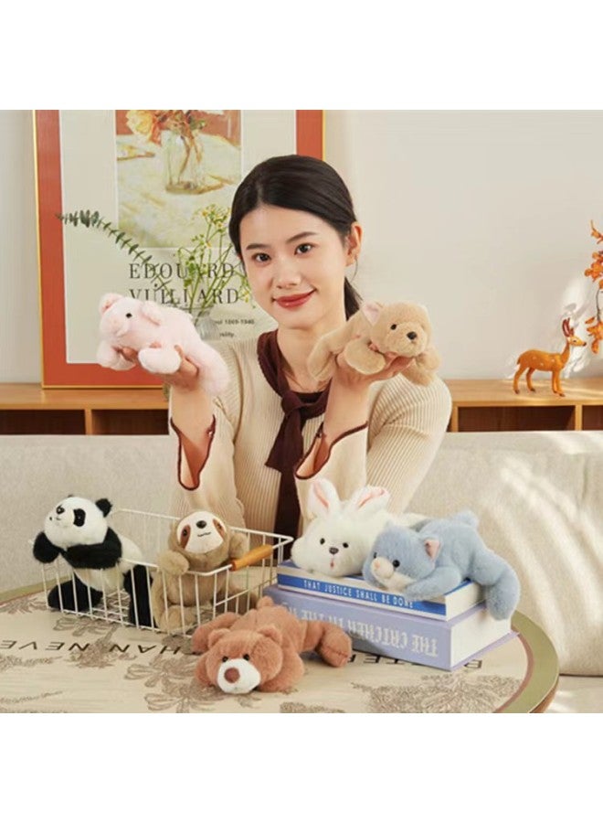Creative Cute Palm Treasure Lie Prone Series Rabbit Plush Toy Panda Doll Car Instrument Panel Lie Prone Screen Ornaments-Color:The Legend Of The Bear—border Collie-Height:18cm - Image 2