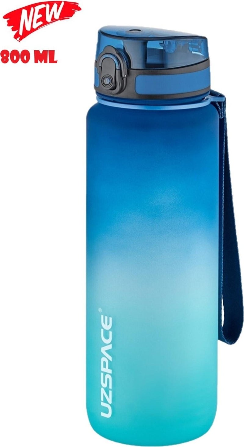 UZSPACE زجاجة تريتان 800 مل أزرق أخضر مزدوجة اللون  - Image 1