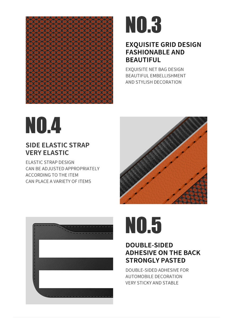 أورافلي صندوق تخزين فجوات مقعد السيارة، صندوق تخزين متعدد الوظائف لملء فجوات مقعد السيارة، حقيبة تخزين جانبية من جلد البولي يوريثان لوحدة التحكم في السيارة، يمكن تخزين المفاتيح والهواتف المحمولة وسماعات الأذن والساعات وكابلات الشحن والبطاقات المصرفية - برتقالي - Image 5