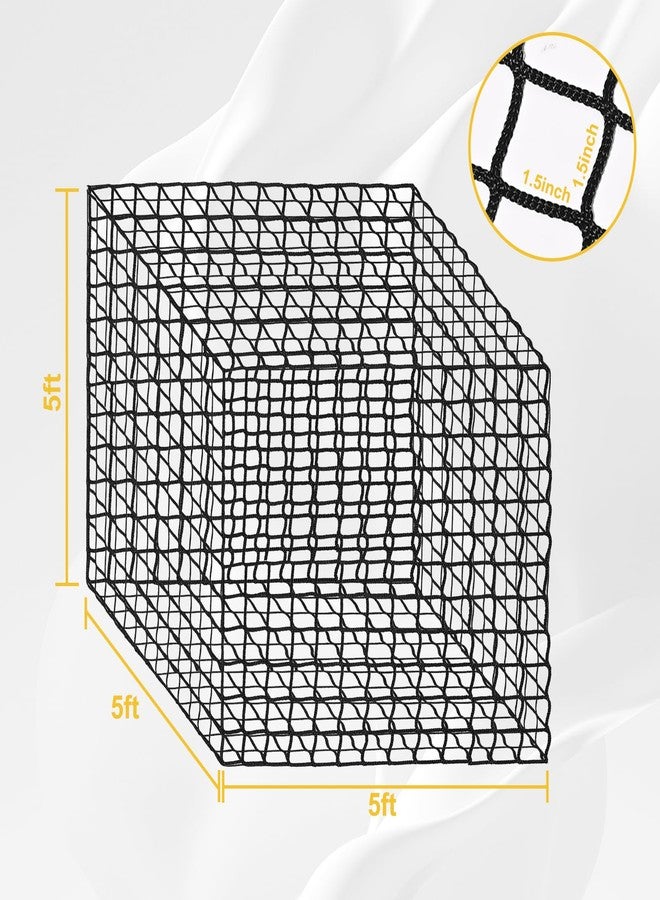 kingump 5x5 Ft Round Bale Hay Net for Horses & Goats, 1.5" Hloes Slow Feeder Hay Nets with Hay Net Repair Tool - Image 2