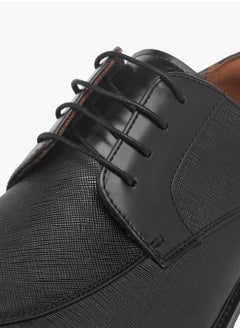 DUCHINI Men's Textured Derby Shoes With Lace-Up Closure  - Image 4