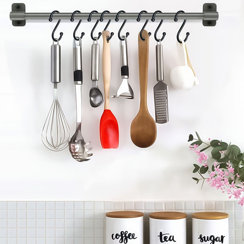 6Pcs Black S Shaped Hooks 2.56 Inch Stainless Steel Multi Functional Display Hooks - Image 4