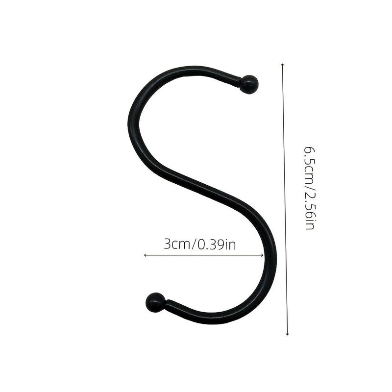 6Pcs Black S Shaped Hooks 2.56 Inch Stainless Steel Multi Functional Display Hooks - Image 3