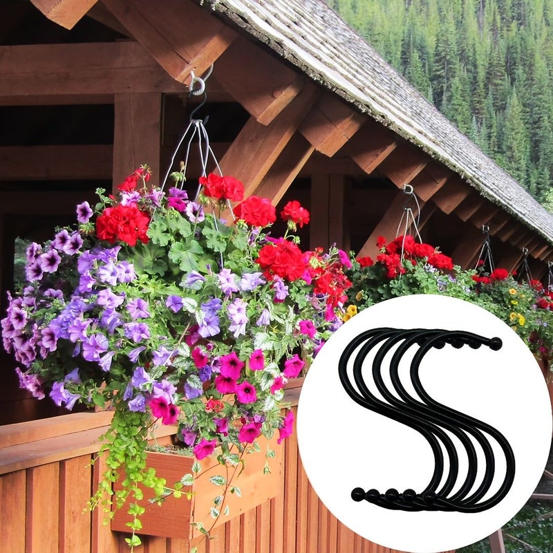 6Pcs Black S Shaped Hooks 2.56 Inch Stainless Steel Multi Functional Display Hooks - Image 5