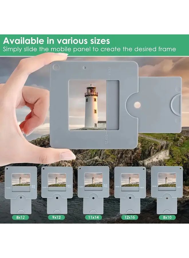 Grey Portable Fibonacci Golden Ratio Viewfinder Composition Tool For Photography - Image 5