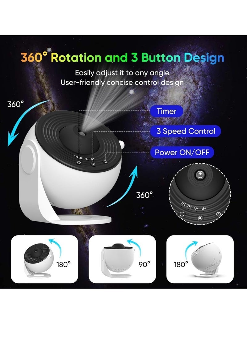 TIGER 12-In-1 Galaxy Projector For Bedroom Star Projector Galaxy Light Adjustable Knob 12 Film Discs Planetarium Projector For Kids And Adults 360° Rotating Galaxy Projector Night Light Table Lamp Bedside Lamp - Image 4