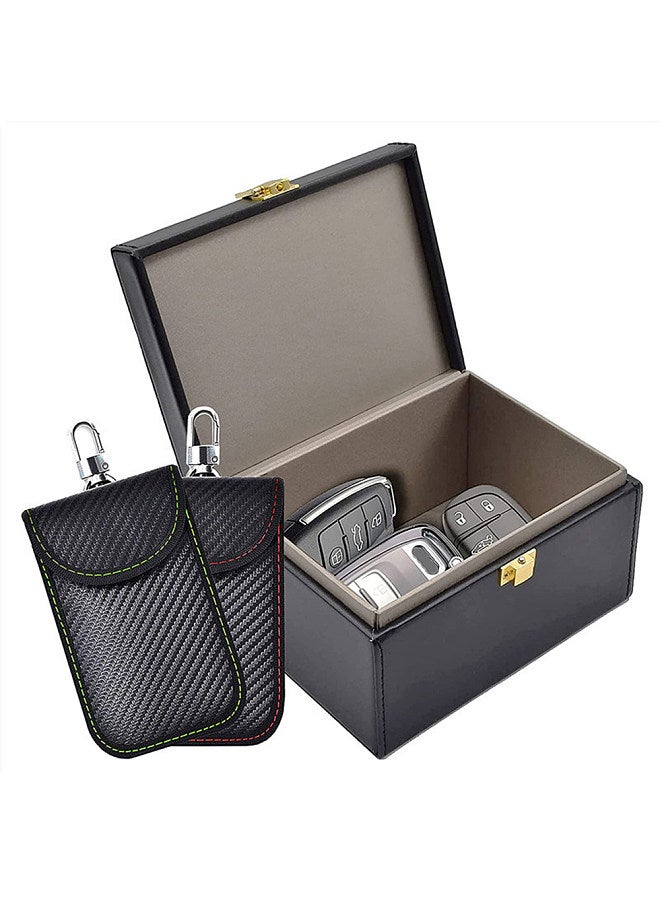 Generic Faraday Box with 2 Pack Faraday Pouch, Key Fob Protector, Keyless Entry Car Key Safe Protector RFID Anti-Theft Signal Blocking Cage for Car Keys fullfruit  - Image 1