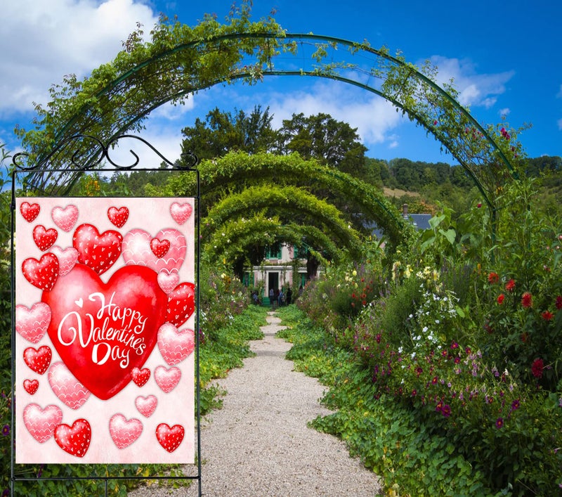 Akeydeco Valentine's Day Flag,28x40 Inch Valentine's Heart Garden Flag Double Sided Printing Valentine Flags for Your Valentine's Day Decoration - Image 4