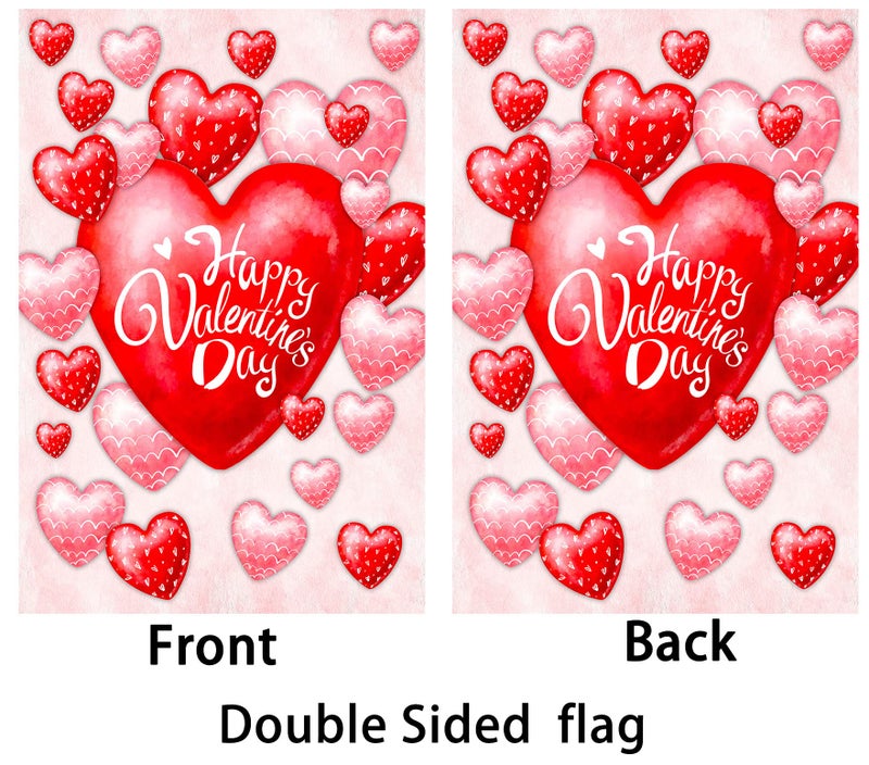 Akeydeco Valentine's Day Flag,28x40 Inch Valentine's Heart Garden Flag Double Sided Printing Valentine Flags for Your Valentine's Day Decoration - Image 2