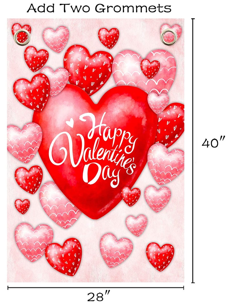 Akeydeco Valentine's Day Flag,28x40 Inch Valentine's Heart Garden Flag Double Sided Printing Valentine Flags for Your Valentine's Day Decoration - Image 5