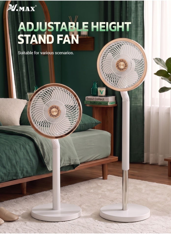 Vmax 70W Pedestal Standing Fan with Remote Control, 3-Blade 10-Inch Floor Fan, 70° Oscillation, Timer, Silent Motor, 3 Speed Settings, Air Circulation Fan for Home, Office & Bedroom - Image 5