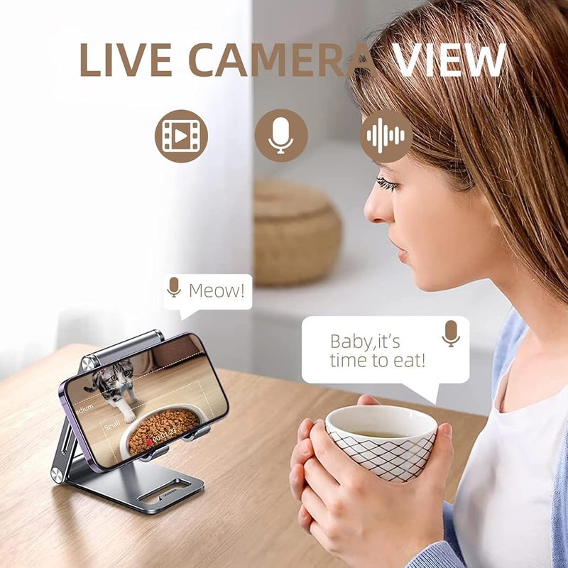 XVersion 6L Smart Pet Feeder with WiFi Camera & App Control, 24H Live Video & Two-Way Voice, Automatic Timed Portion Control Food Dispenser for Cats & Dogs (White) - Image 4
