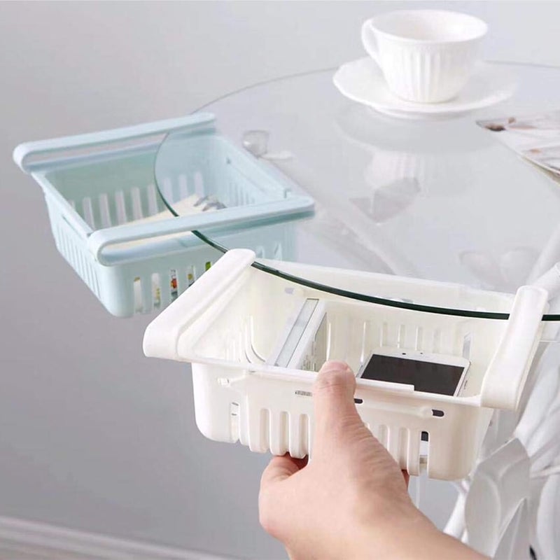 Kuber Industries Kuber Industries Fridge Basket | Plastic Storage Basket | Fridge Storage Organizer | Fridge Racks Tray | Sliding Storage Racks | Expandable Fridge Tray | Adjustable Basket | Set of 4 | Assorted  - Image 4