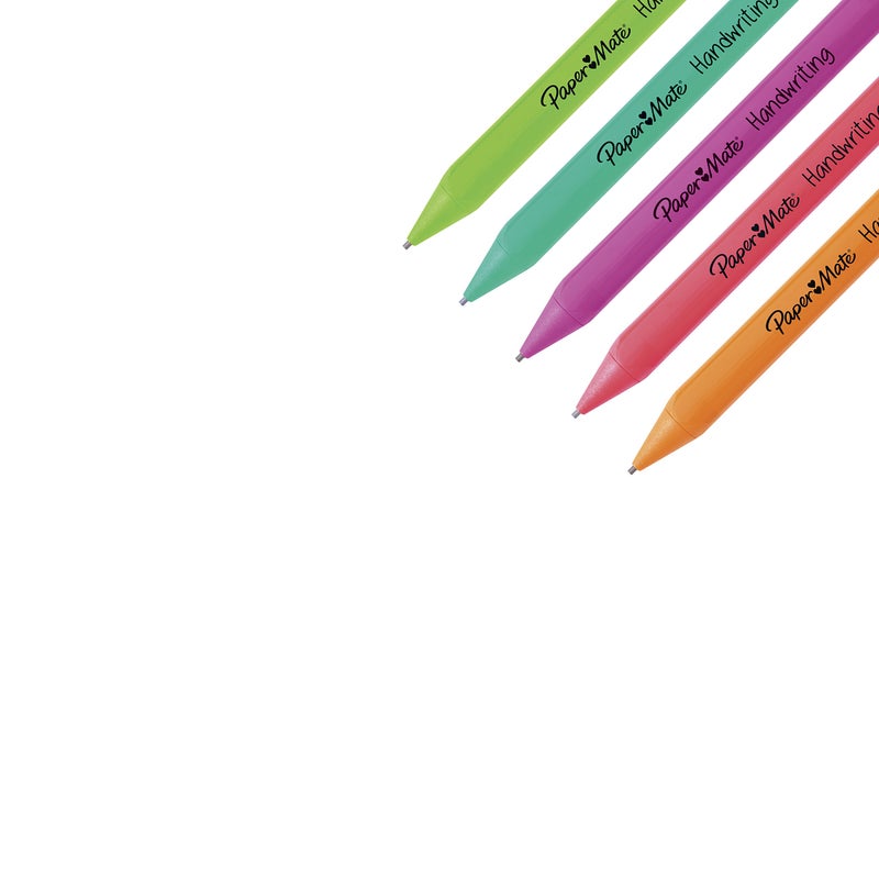 Paper Mate مجموعة أقلام رصاص ميكانيكية مثلثية من بيبر ميت مع إعادة تعبئة الرصاص والممحاة، 1.3 مم، ألوان برميل ممتعة، 8 قطع (2017484) - Image 3