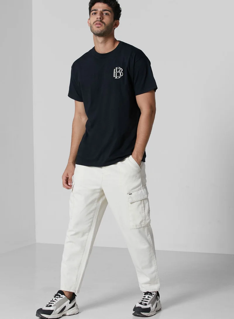 Blood Brother Chest Embroidery T-Shirt
