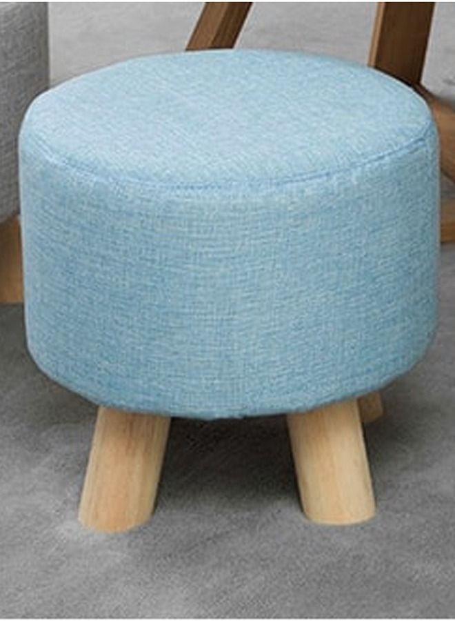 Generic FFD Round Ottoman Footrest Stool with Non Skid Wooden Legs Shoe Change Bench Chair - Image 1