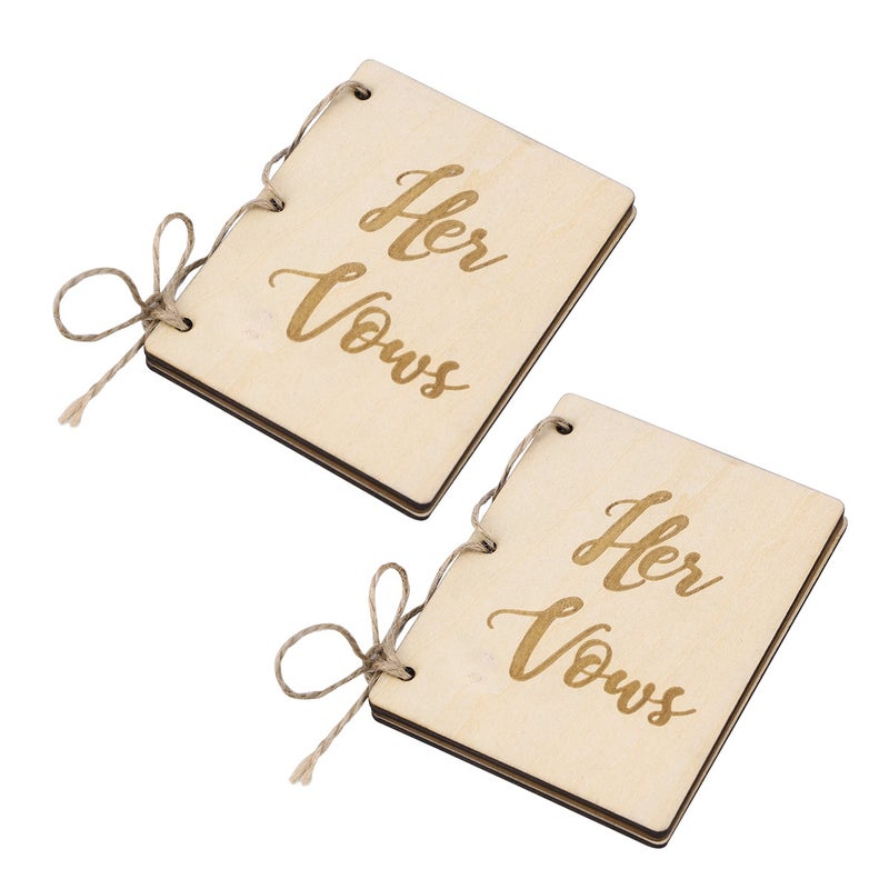 2Pcs Creative His and Her Vow Books Brown Kraft Paper Booklet for Wedding Journal Engagement Gift - Image 3