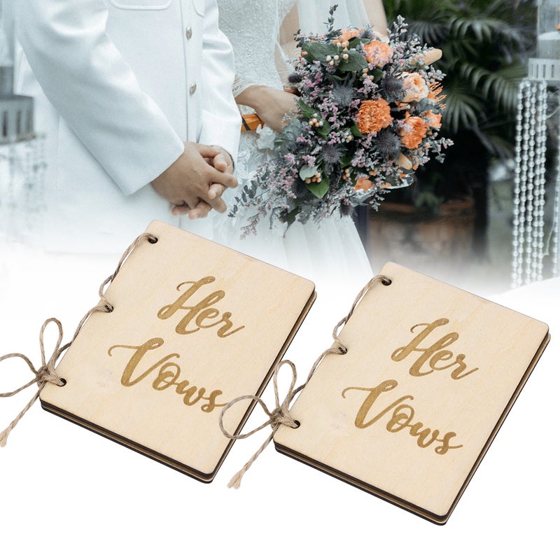 2Pcs Creative His and Her Vow Books Brown Kraft Paper Booklet for Wedding Journal Engagement Gift - Image 4