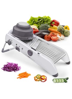 MIXDE Kitchen Mandolin Slicer 18 Types Food Slicer Mandolin Stainless Steel Adjustable Thickness Vegetable Chopper Potato Cheese Fruit Vegetable Onion Chopper Shredder Waffle Fryer  - Image 1