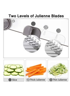 MIXDE Kitchen Mandolin Slicer 18 Types Food Slicer Mandolin Stainless Steel Adjustable Thickness Vegetable Chopper Potato Cheese Fruit Vegetable Onion Chopper Shredder Waffle Fryer  - Image 4