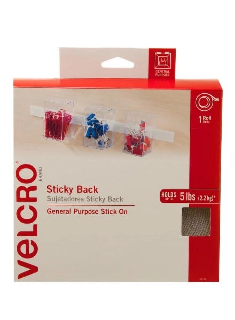 VELCRO Brand Sticky Back Hook and Loop Fasteners 15ft x 3/4in Roll  - Image 1