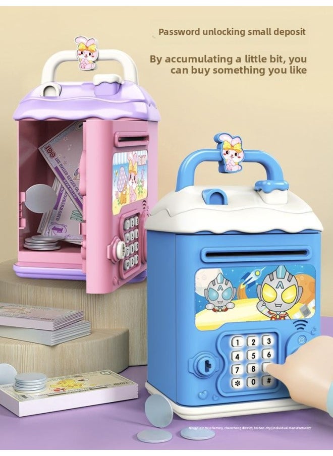 null - Piggy Bank 2024 Girls Children Can Access Only In And Out Password Savings Box Boys Day-Color:Melody [key⭐Password Fingerprint⭐Automatic Door Opening] Battery Model (second Generation) - Image 1