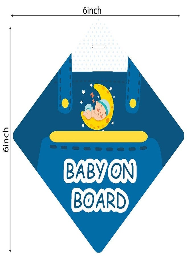 CVANU 2pcs Baby on Board Laminated Kids Safety Vinyl Sticker with 2 Suction Cup for Car Drivers (6inX6in)_R1-10 - Image 4
